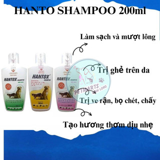 Sữa Tắm T rị Ve Rận Bọ Chét Chó Mèo Hantox Shampoo Vàng 200ml