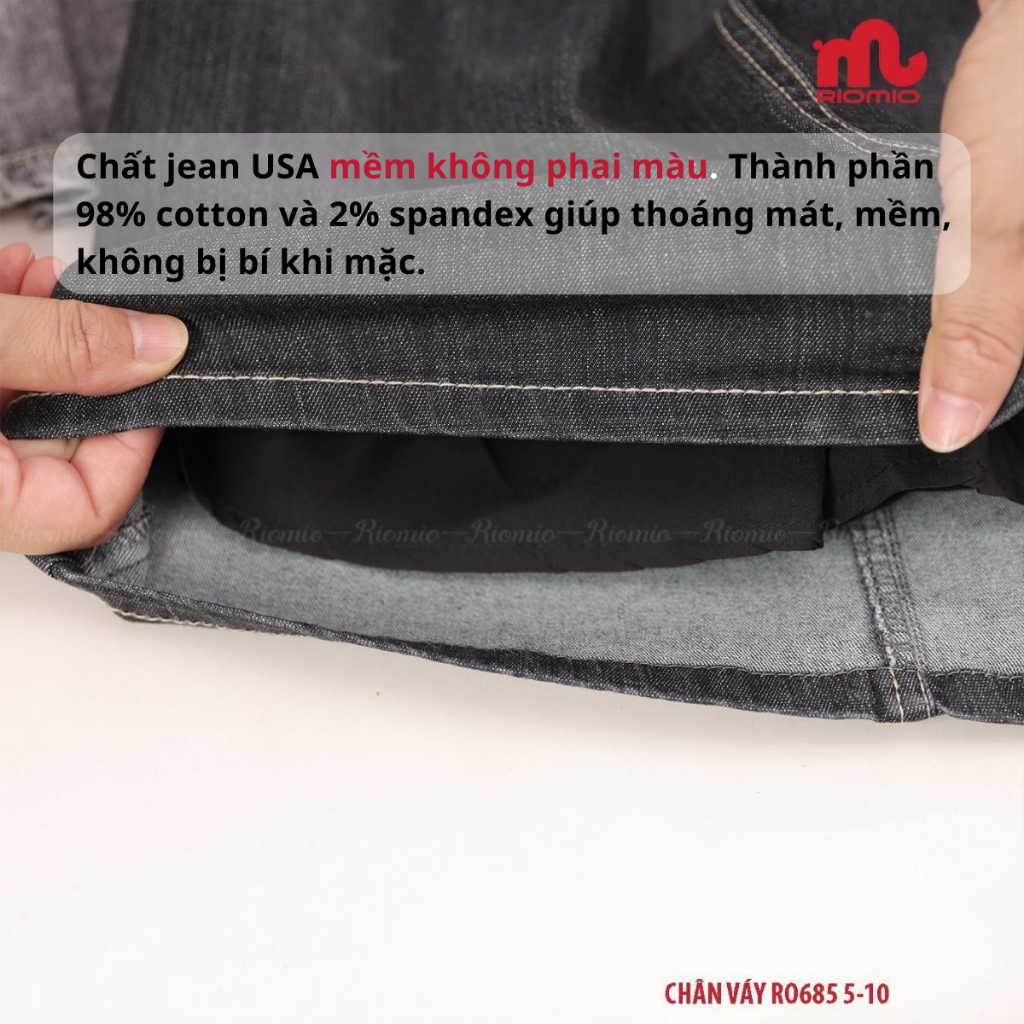 Quần jean bé gái RIOMIO quần bò ống đứng size 21-42kg chất jean USA mềm, co giãn tốt, không phai màu RO360