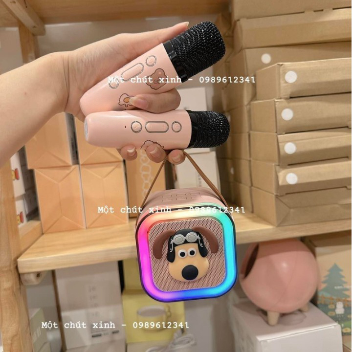 Loa bluetooth mic karaoke Kinyo có đèn led dễ thương