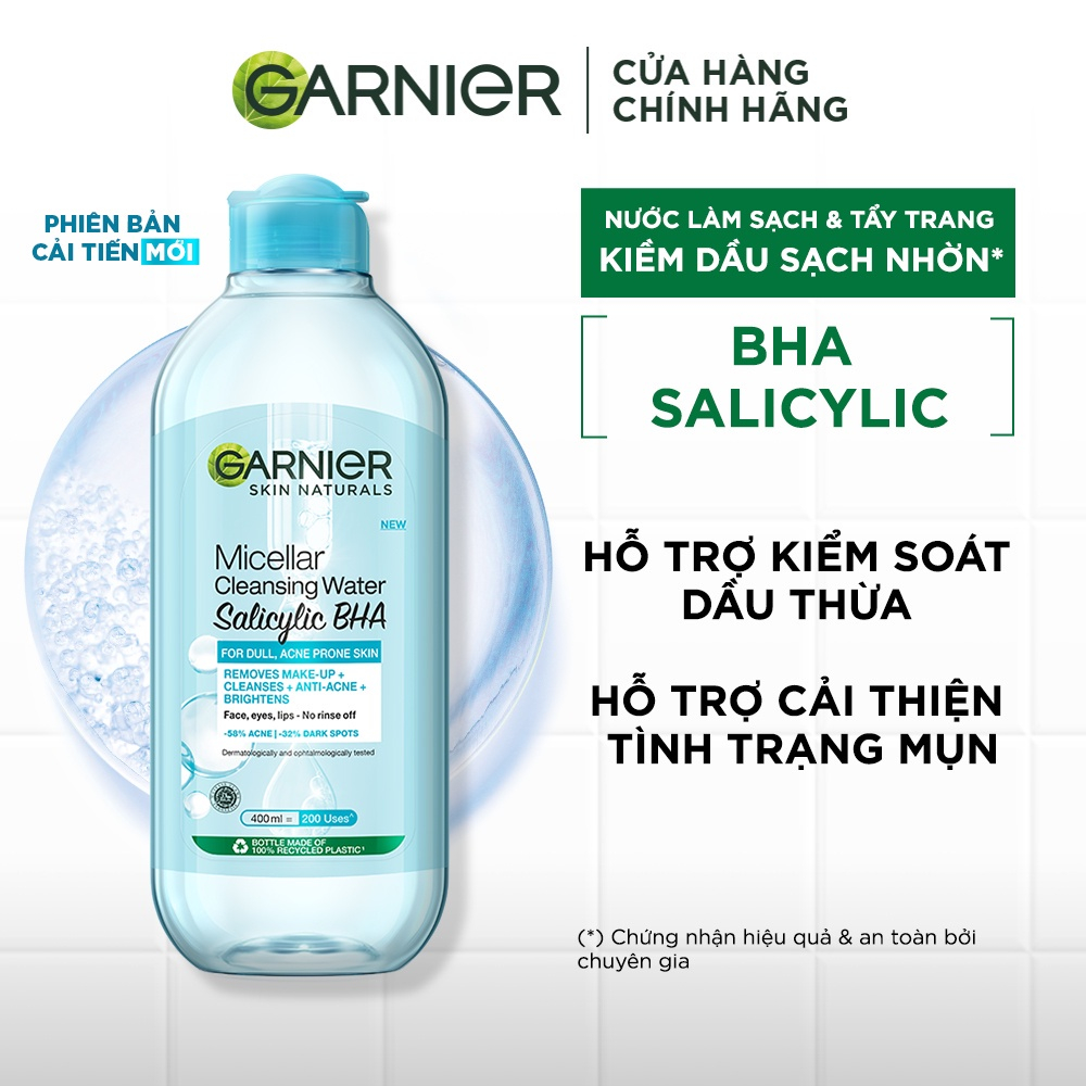 Nước Tẩy Trang Garnier Micellar Cleansing Water Salicylic BHA 400ml