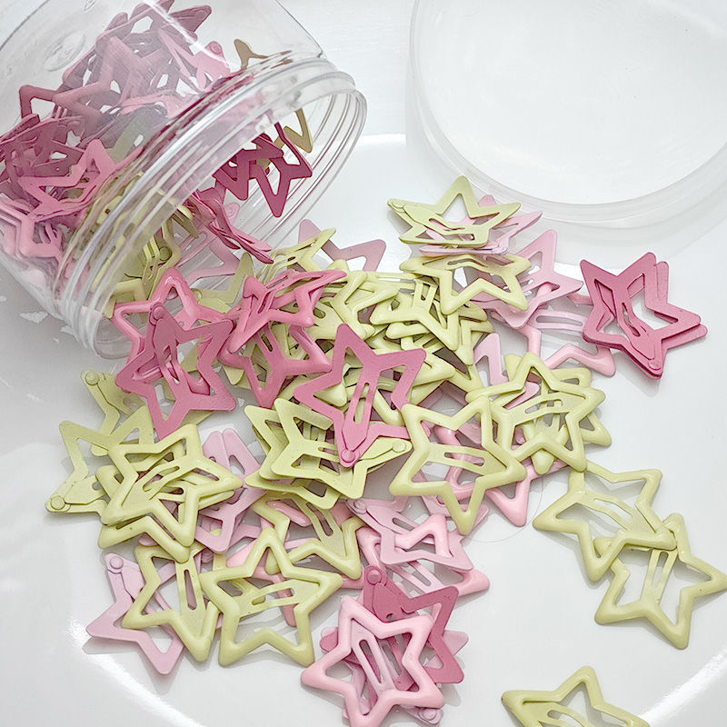 Kẹp tóc mái ngôi sao 5 cánh iLita cặp bấm mái nữ đẹp vintage Hàn Quốc dễ thương màu trơn hottrend 2023