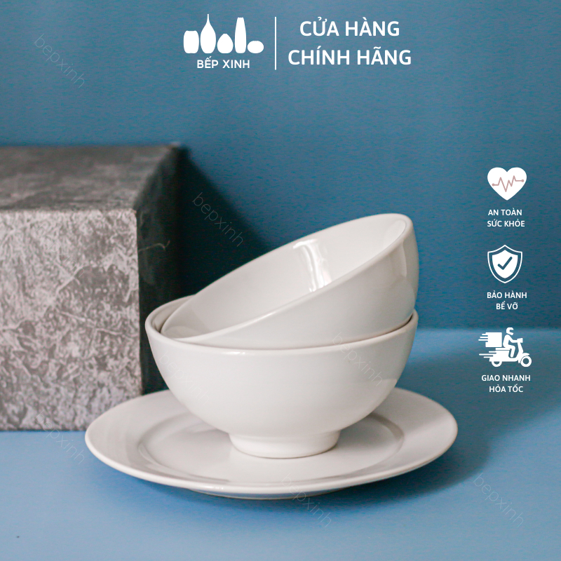 Chén cơm sứ trắng trơn - Sứ Hảo Cảnh -HC011