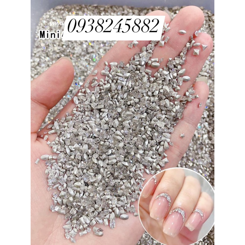 Set đá khối mix kiểu mix màu móng nail