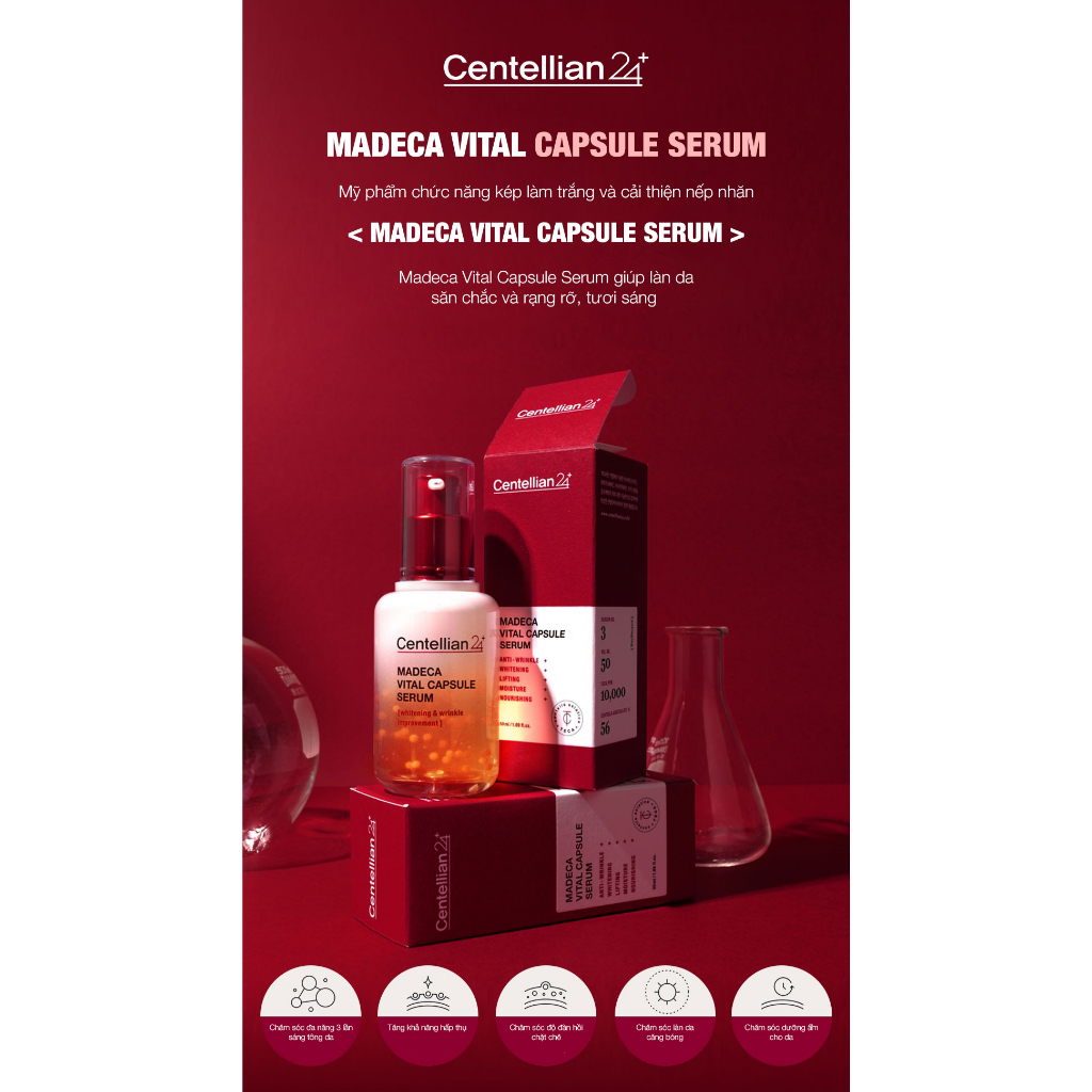 SN0569 - Tinh chất làm trắng và chống lão hóa CENTELLIAN 24+ Madeca Vital Capsule Serum 50ml