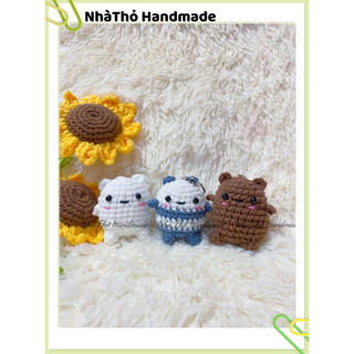 Móc khóa len gấu We Bare Bears bằng len