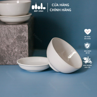 Chén chấm và dĩa chấm trắng trơn - Sứ Hảo Cảnh