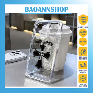 Ốp lưng iphone trong suốt hình Chrome Hearts thời trang C53 cạnh vuông chống sốc 7plus/8plus/x/xsmax/11/12/13/promax