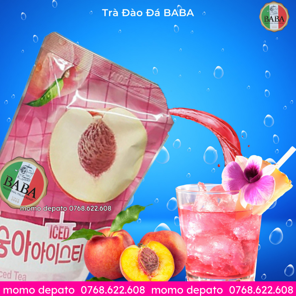 Trà  Đào Hàn Quốc BaBa Túi 190ml / Peach Iced Tea