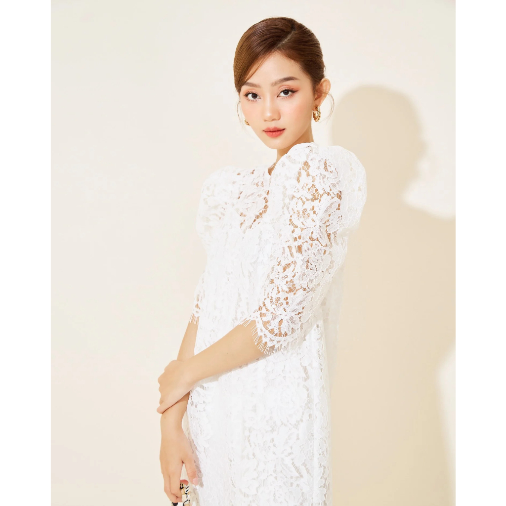 Đầm tay phồng ren - Everluxe