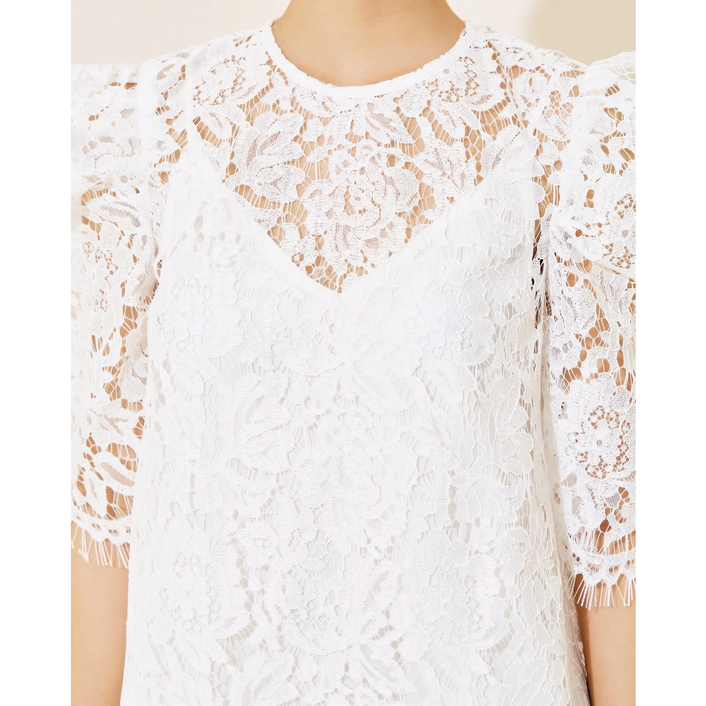 Đầm tay phồng ren - Everluxe