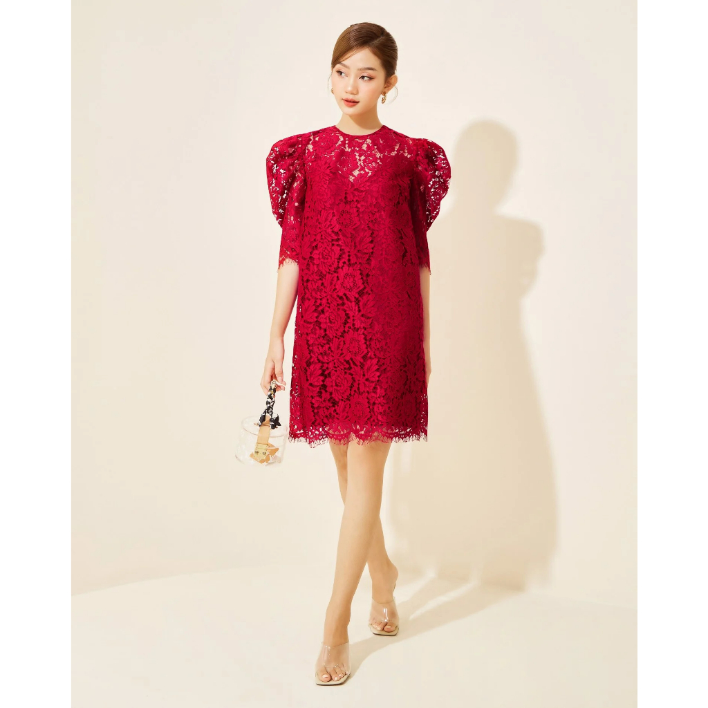 Đầm tay phồng ren - Everluxe