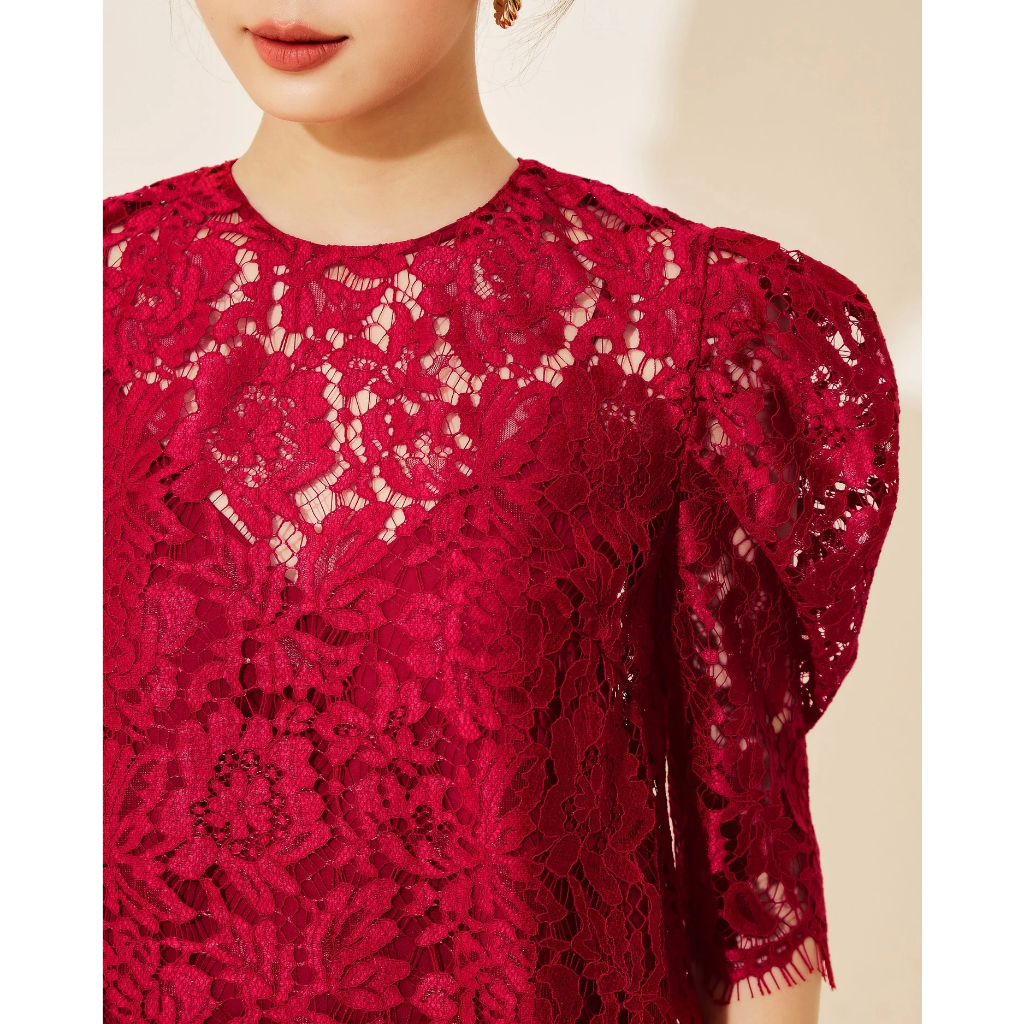 Đầm tay phồng ren - Everluxe