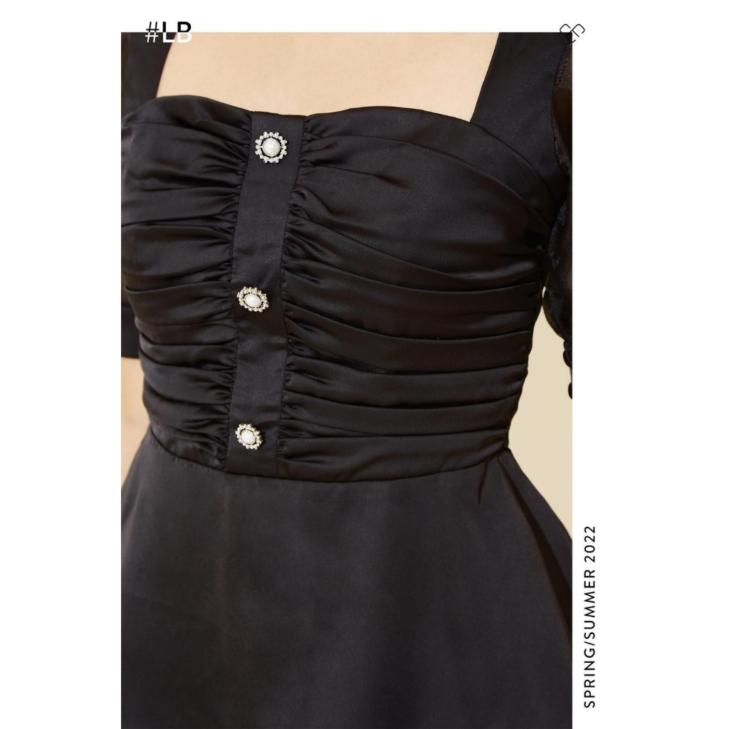 Áo tay phồng nhíu xếp phối tay tơ - Everluxe