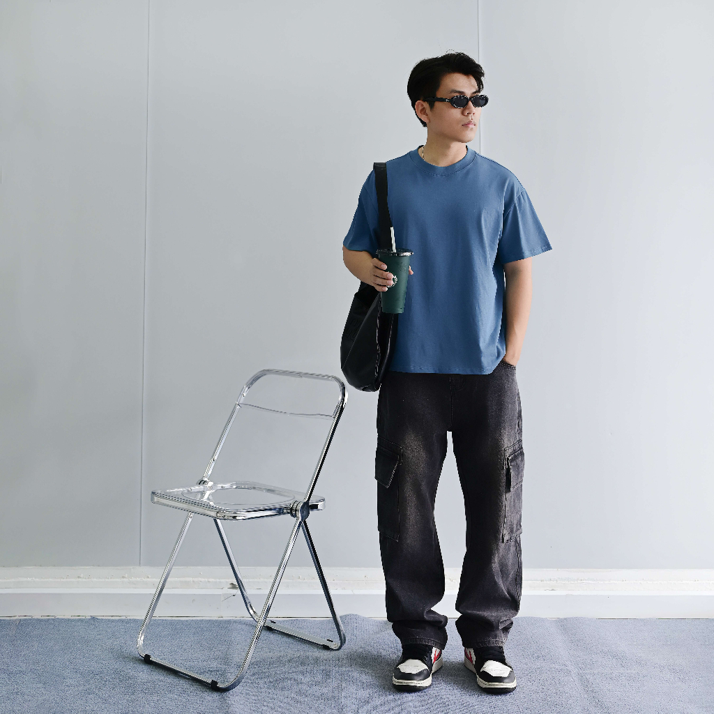 ÁO THUN TRƠN SAGONIZ, BOXY TEE SAGONIZ, áo thun unisex chất liệu cotton co giãn 2 chiều thấm hút mồ hôi nhanh, trẻ tru