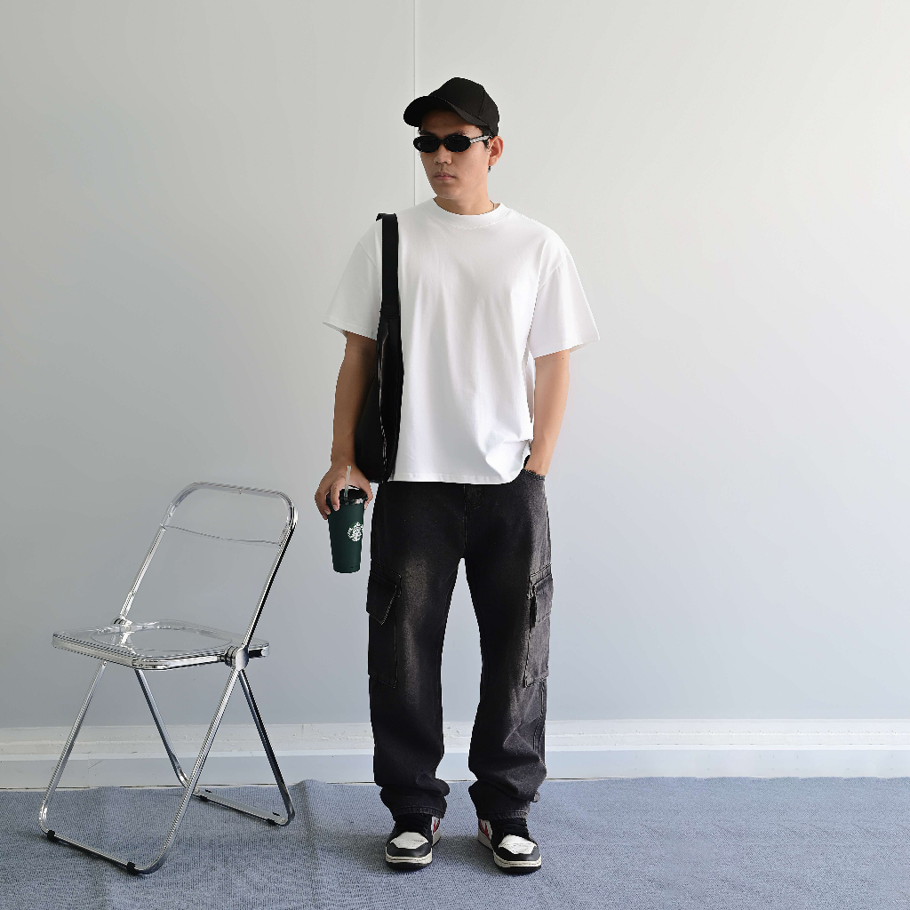 ÁO THUN TRƠN SAGONIZ, BOXY TEE SAGONIZ, áo thun unisex chất liệu cotton co giãn 2 chiều thấm hút mồ hôi nhanh, trẻ tru