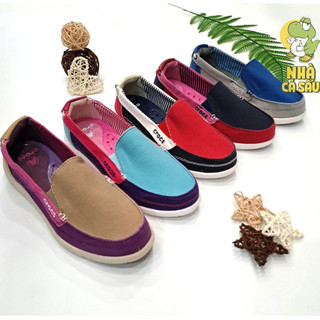 Giày cross walu canvas loafer nữ êm chân bền nhẹ, giày cross nữ slip on bằng vải kaki mềm mại, chống trơn trượt Nhacasau