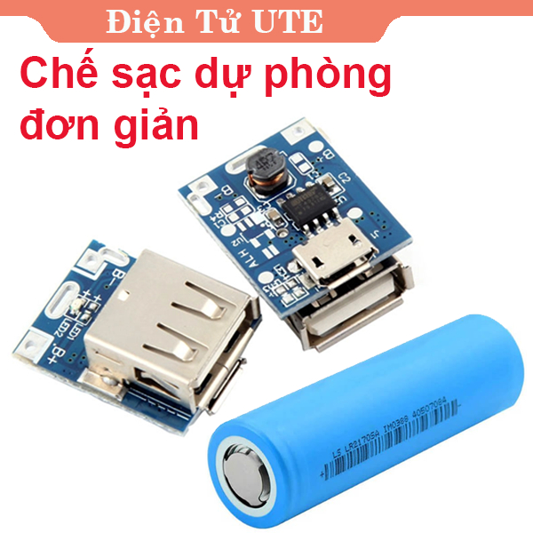 Mạch chế sạc pin dự phòng 5V 600mA mini có led báo trạng thái