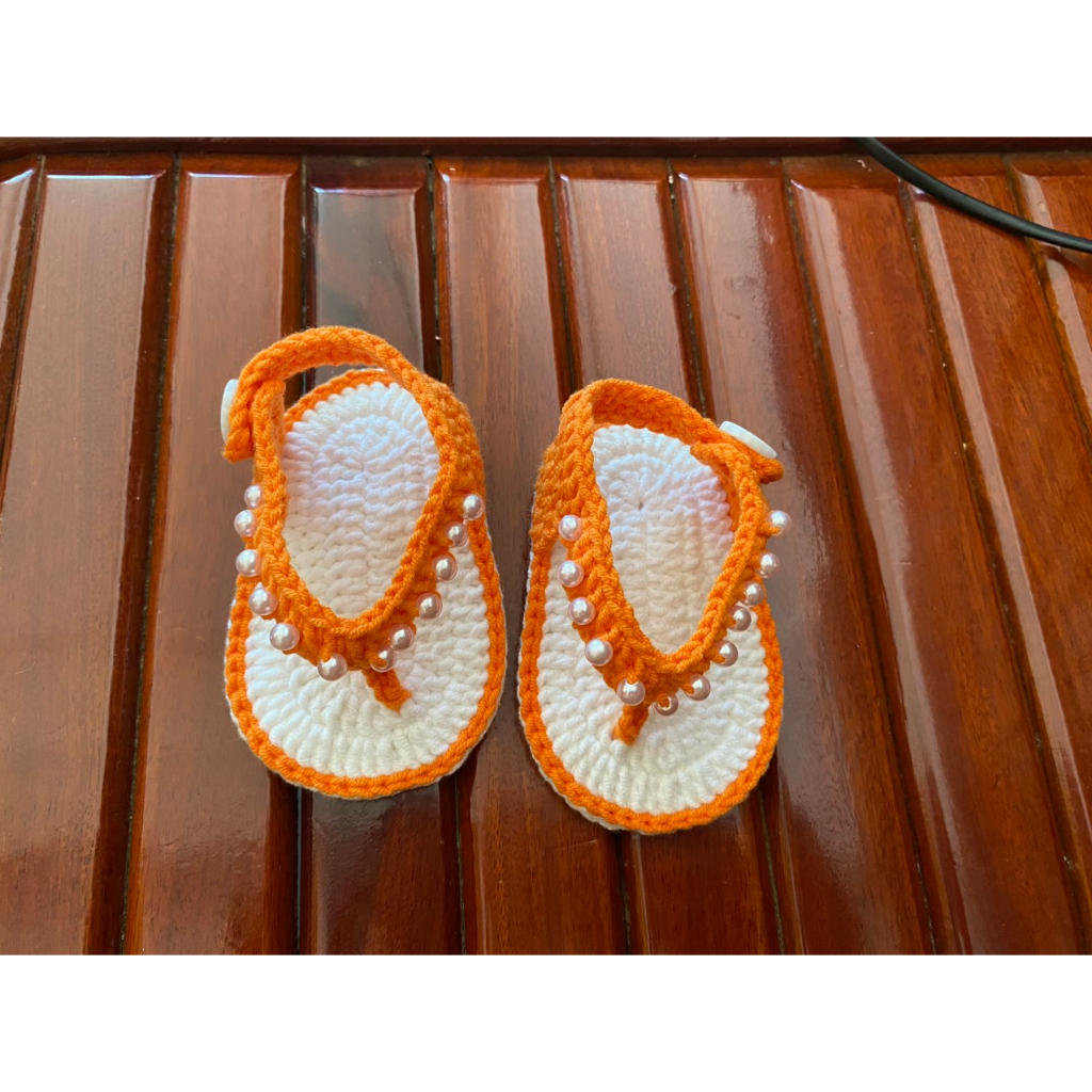 Dép kẹp handmade đính hạt cho bé