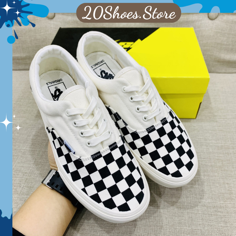Giày Vans Caro Nam Nữ, Giày Vans Dây Buộc Hàng Đẹp, Giày Học Sinh Full Box - 20shoesstore