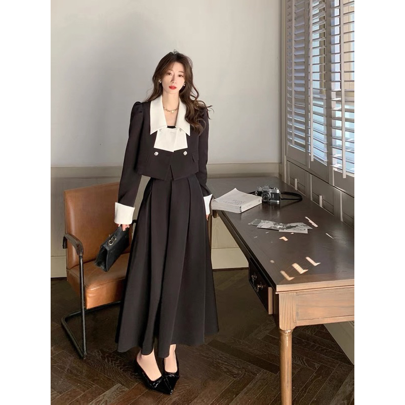 🌷 Set áo & chân váy dài kiểu Pháp thu đông 2023