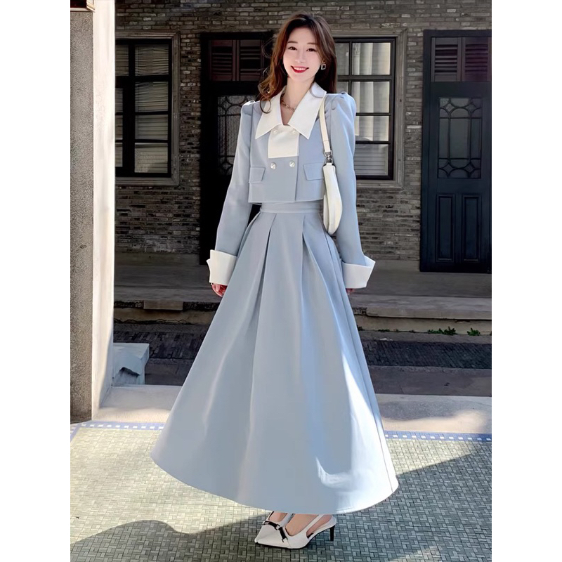 🌷 Set áo & chân váy dài kiểu Pháp thu đông 2023