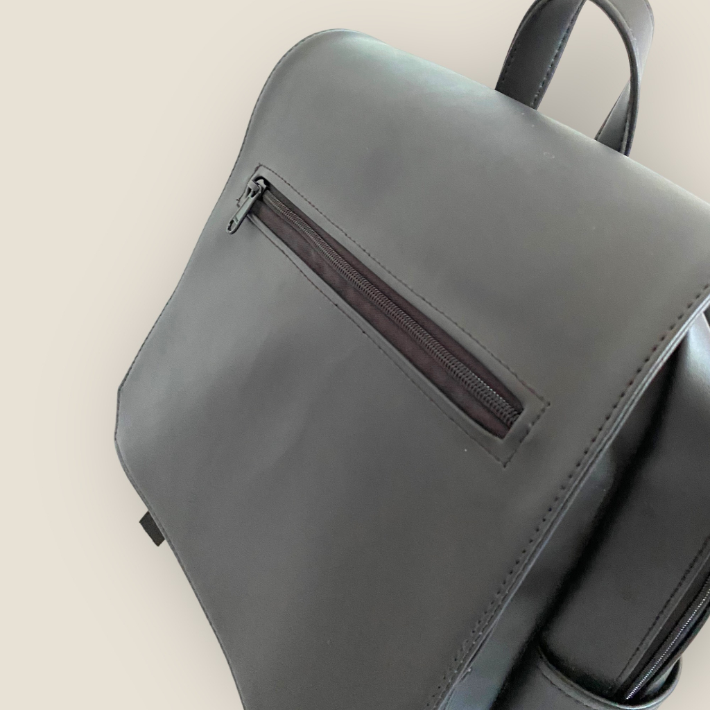 Balo Laptop Da Đen Hiện Đại Đơn Giản Unisex