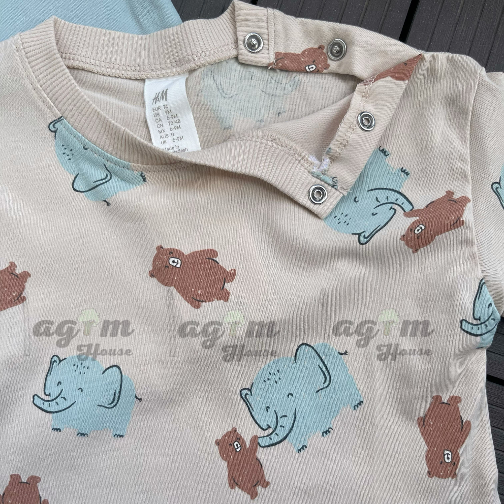 Set 2 áo phông cộc tay HM cho bé trai 8-18kg - Lagim House