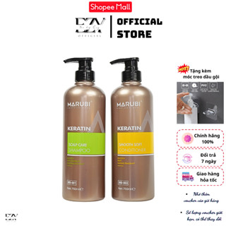  Dầu Gội Xả KERATIN MARUBI 750ml cặp dầu gội xả phục hồi hư tổn giảm rụng tóc kiềm dầu dưỡng tóc 