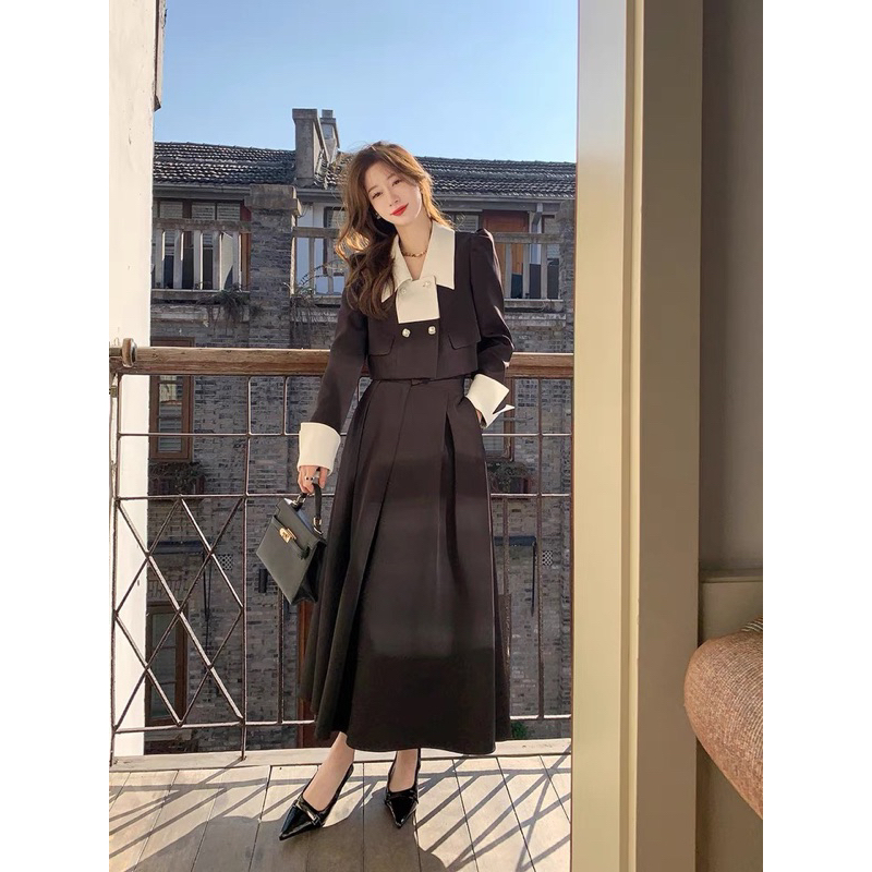 🌷 Set áo & chân váy dài kiểu Pháp thu đông 2023