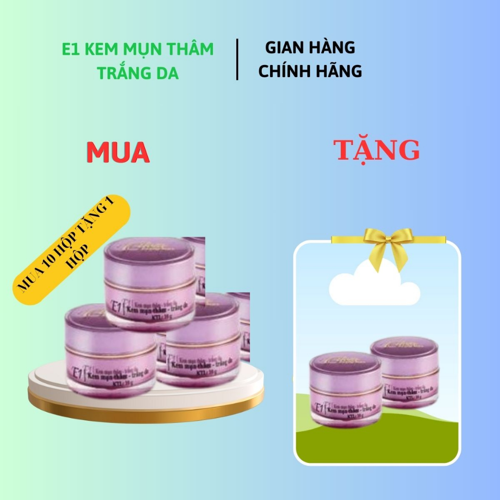 + Kem mụn thâm trắng da E1/10gr của dược mỹ phẩm Ediva