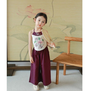 Yuna68 Set yếm linen thêu sem cho bé- yếm mẹ và bé - Set01