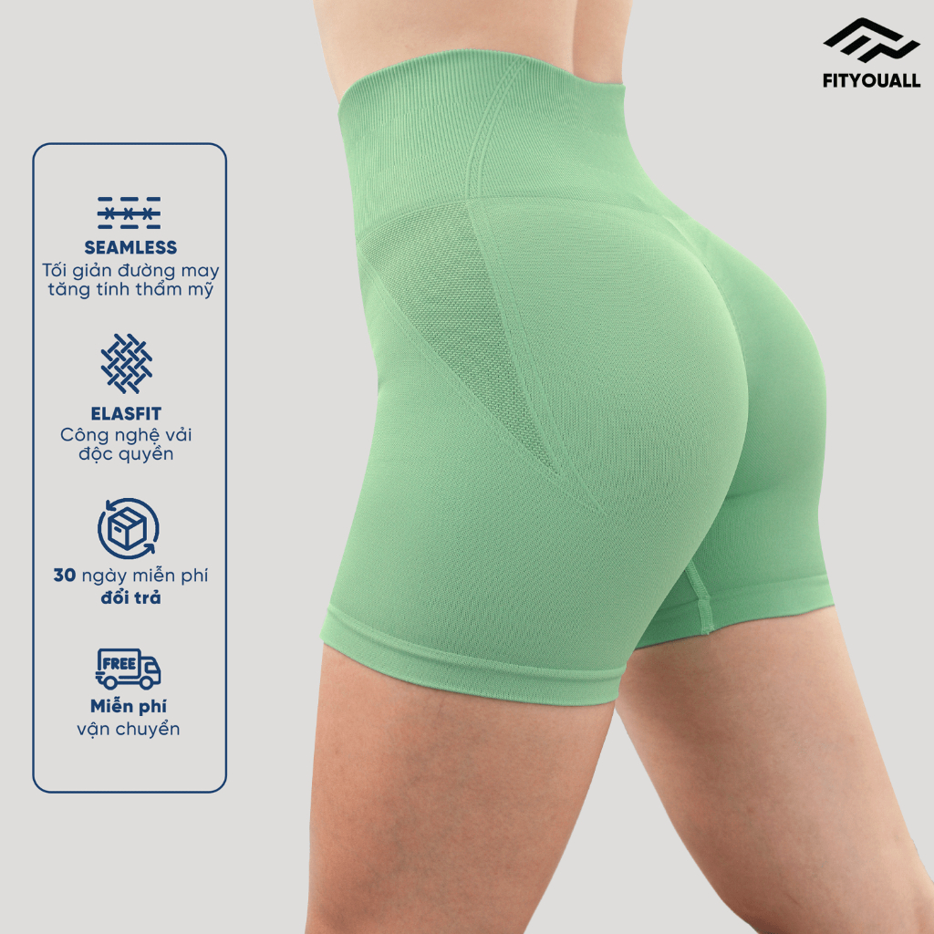 Quần tập gym yoga nữ ngắn chun mông thể thao FitYouAll The Nature Collection