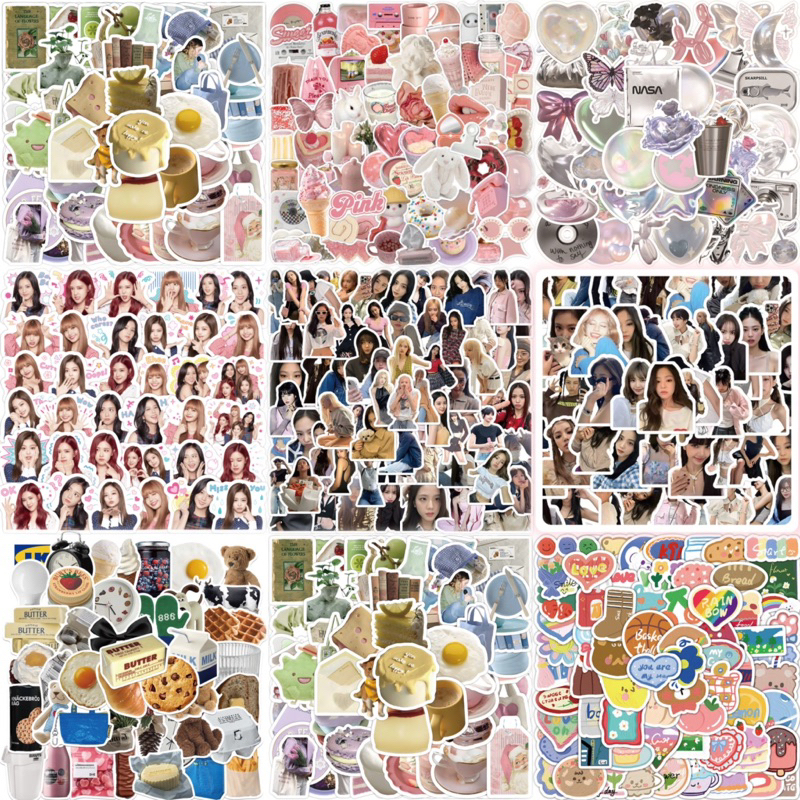 Bộ 30-100 miếng dán, sticker dán hình BlackPink, đồ ăn, mèo cún máy tính, mũ bảo hiểm, điện thoại, vali Chanhhomedecor