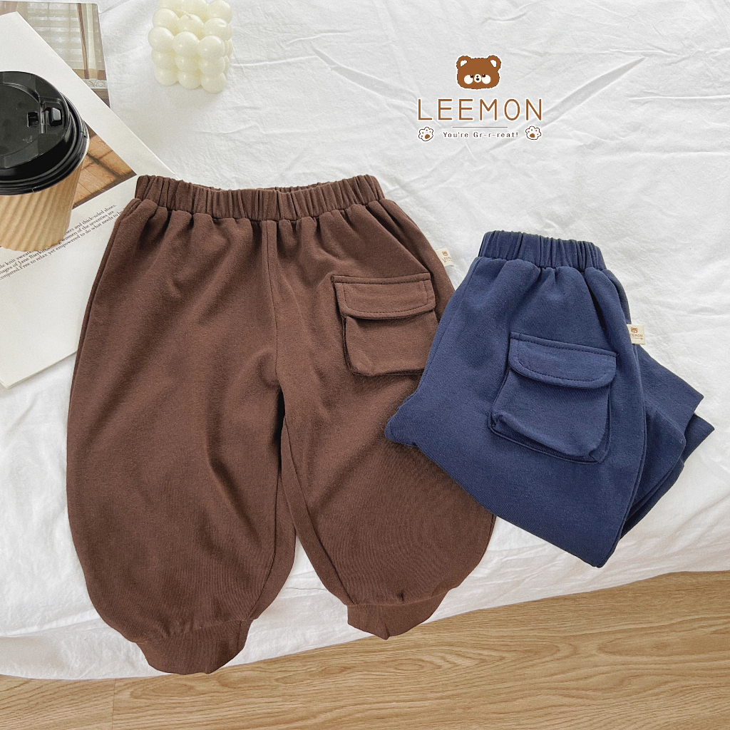 Bộ thu đông dài tay cổ tròn cho bé, bộ cotton tay phối in hoạ tiết bé trai Beemo