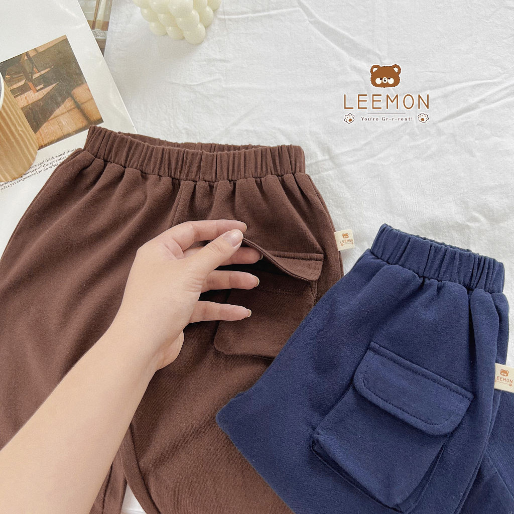 Bộ thu đông dài tay cổ tròn cho bé, bộ cotton tay phối in hoạ tiết bé trai Beemo