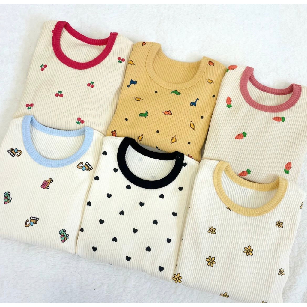 Rookids - Bộ len tăm gân tay dài homewear Hàn Quốc cho các bé