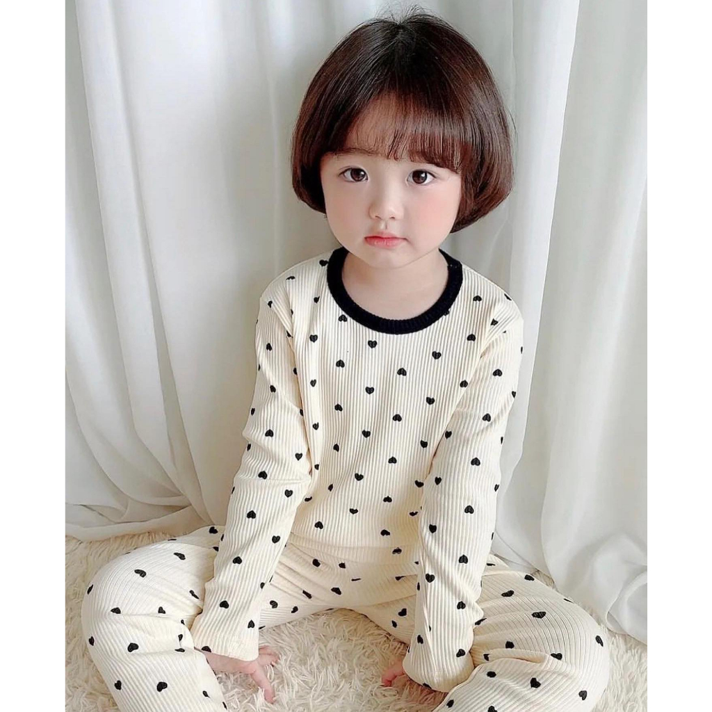 Rookids - Bộ len tăm gân tay dài homewear Hàn Quốc cho các bé