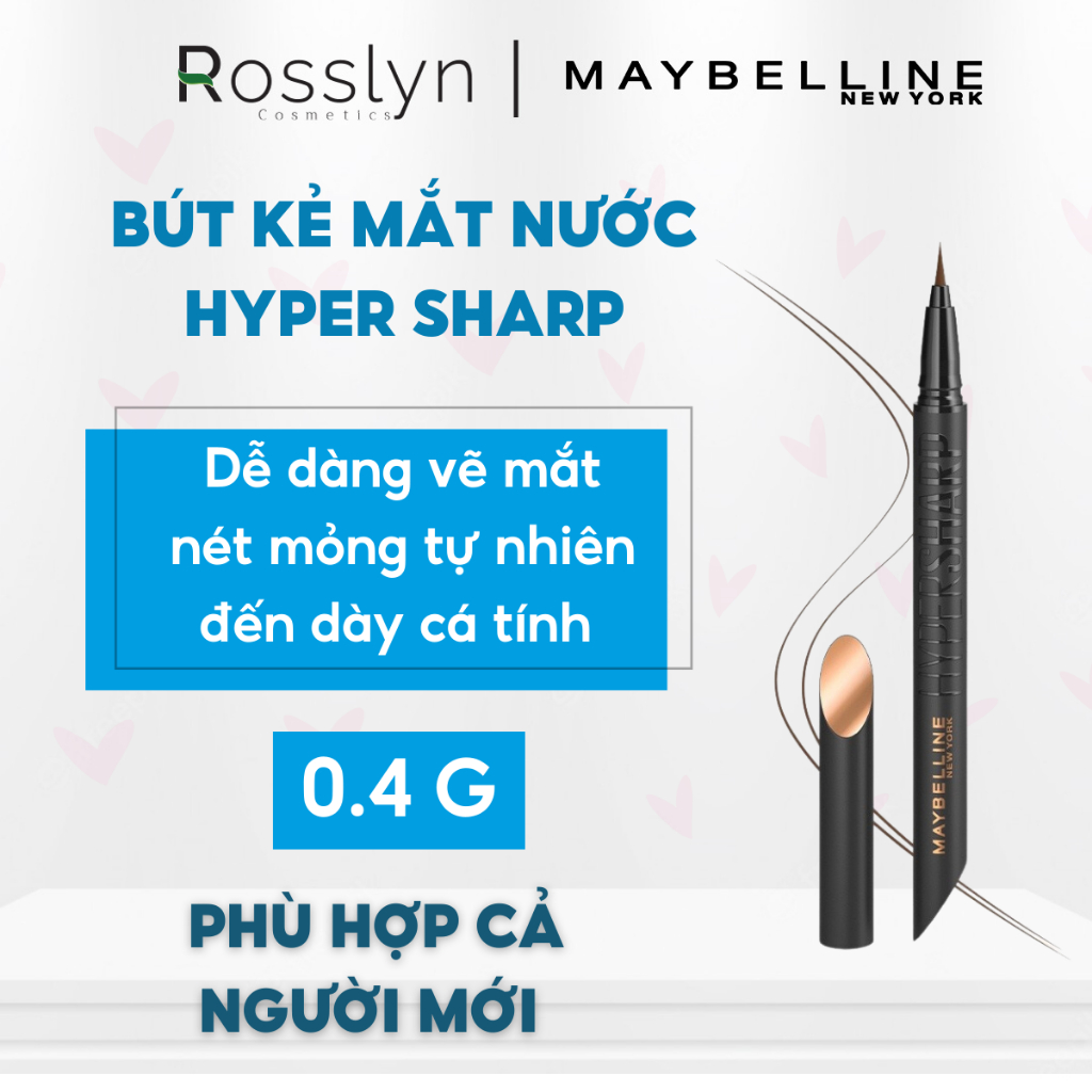 Bút Kẻ Mắt Maybelline Eyeliner New York  Hyper Sharp Liner Extreme Sắc Mảnh, Không Lem Trôi 0.4g Rosslyn