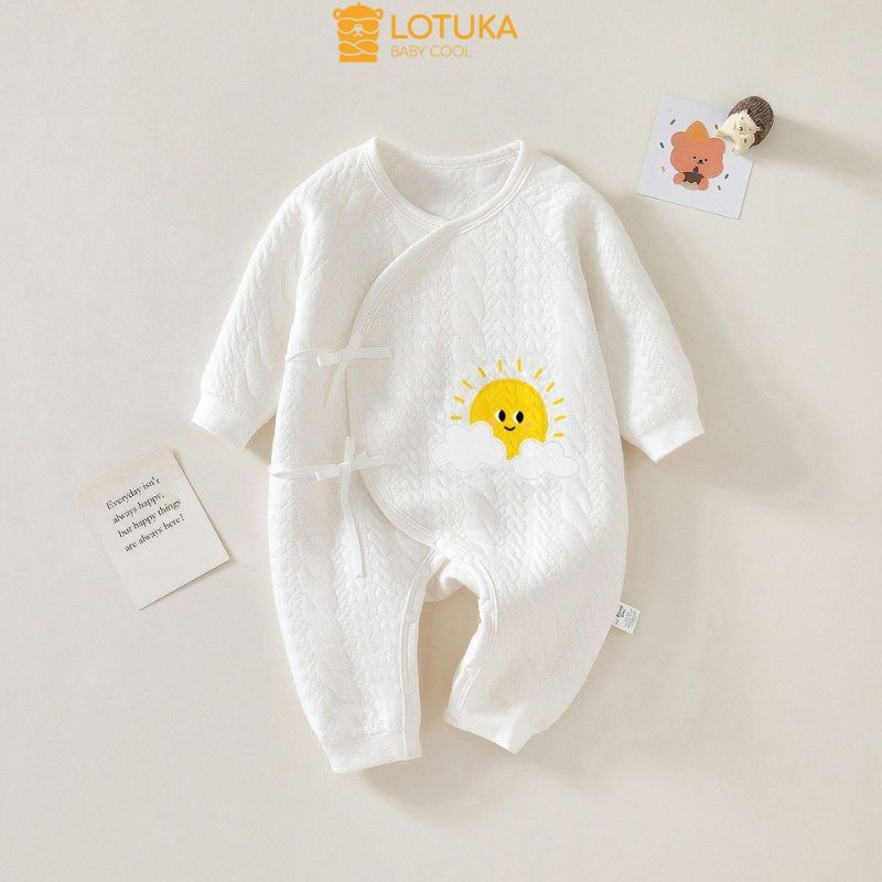 Bodysuit LOTUKA In Hình Ngộ Nghĩnh, Bộ Liền Thân Trần Bông Cho Bé Trai Bé Gái, Body Dài Tay Thu Đông Cho Bé 3-12kg