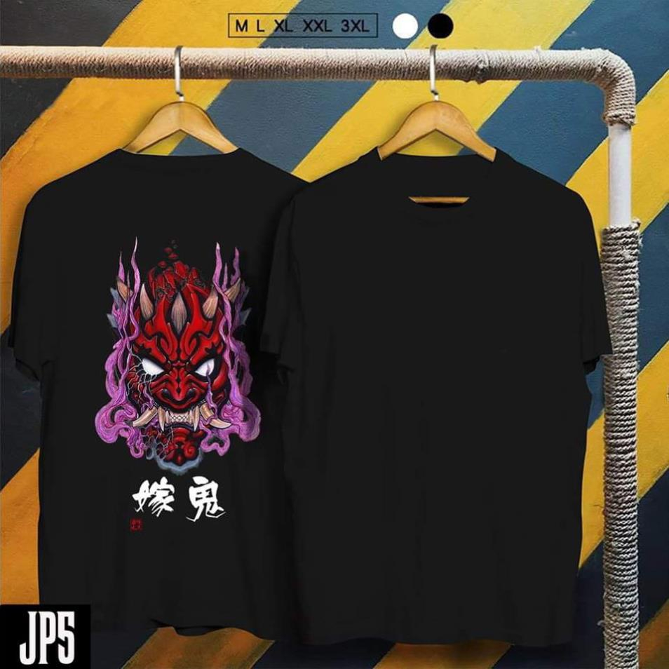 Áo thun áo quỷ dạ xoa hàn Quốc, Mẫu áo hình in mặt quỷ cực ngầu, Chất liệu cotton co dãn 4 chiều co dãn