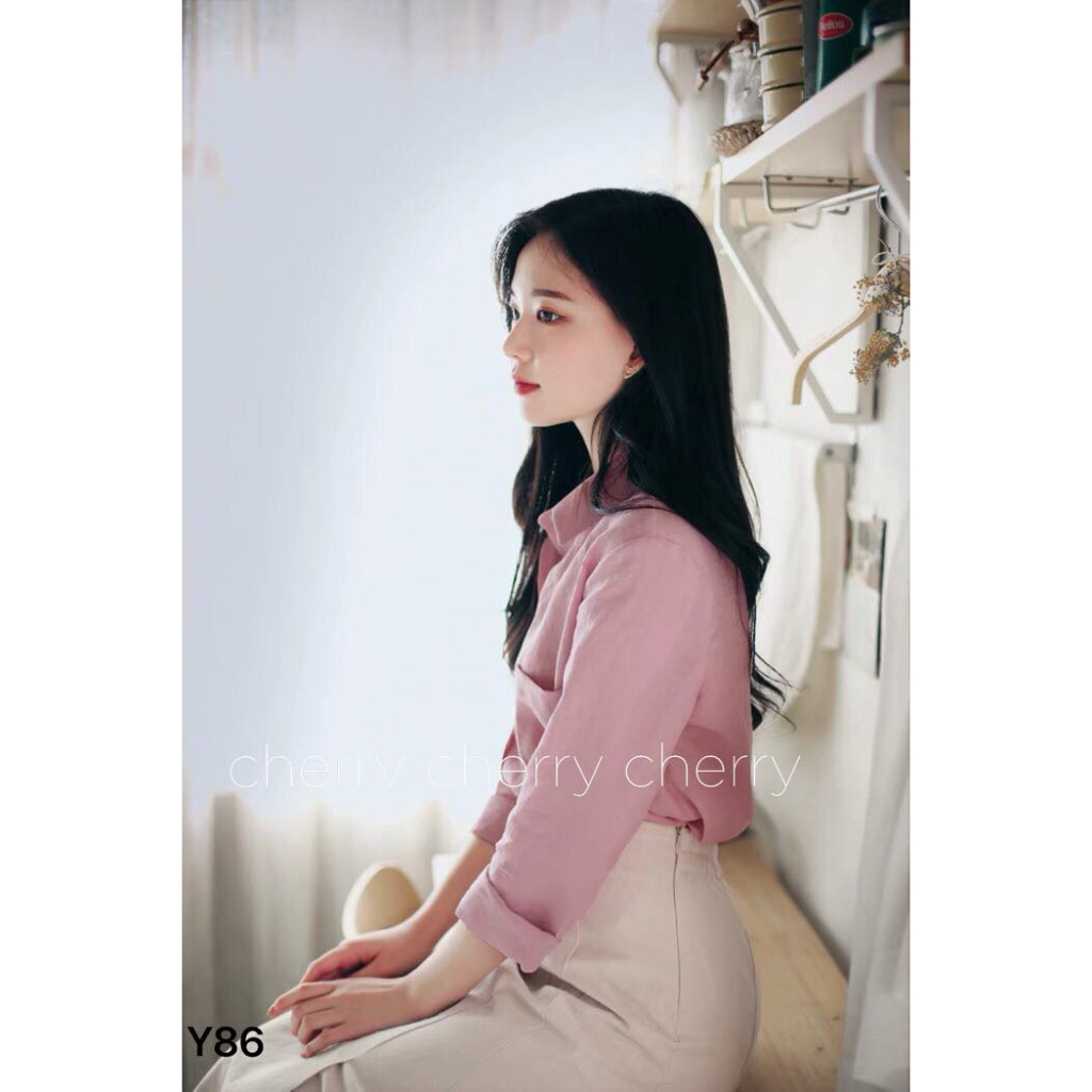 Áo sơ mi chân váy .sét đồ phong cách thời thượng y86