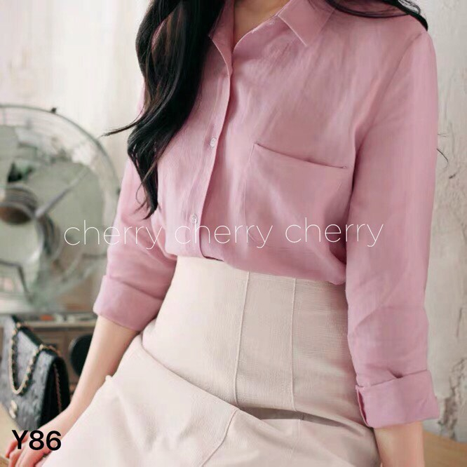 Áo sơ mi chân váy .sét đồ phong cách thời thượng y86