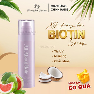 Xịt dưỡng tóc aah all about hair - biotin spray chai 120ml