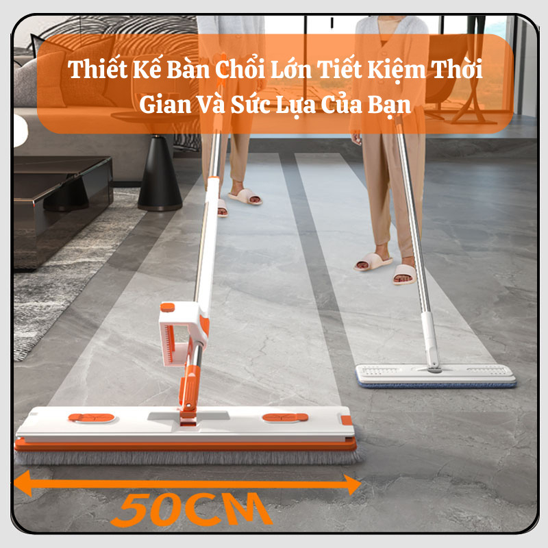 Cây Lau Nhà Tự Vắt Kumo Chổi Lau Nhà Tự Vắt Siêu Sạch Tặng Kèm 2 Thảm Lau