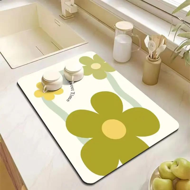 Thảm Lót Bồn Rửa Chén Kích Thước 30x40/40x50/50x70 Chống Trượt / Thấm Dầu / Chống Mòn Tiện Dụng Cho Nhà Bếp