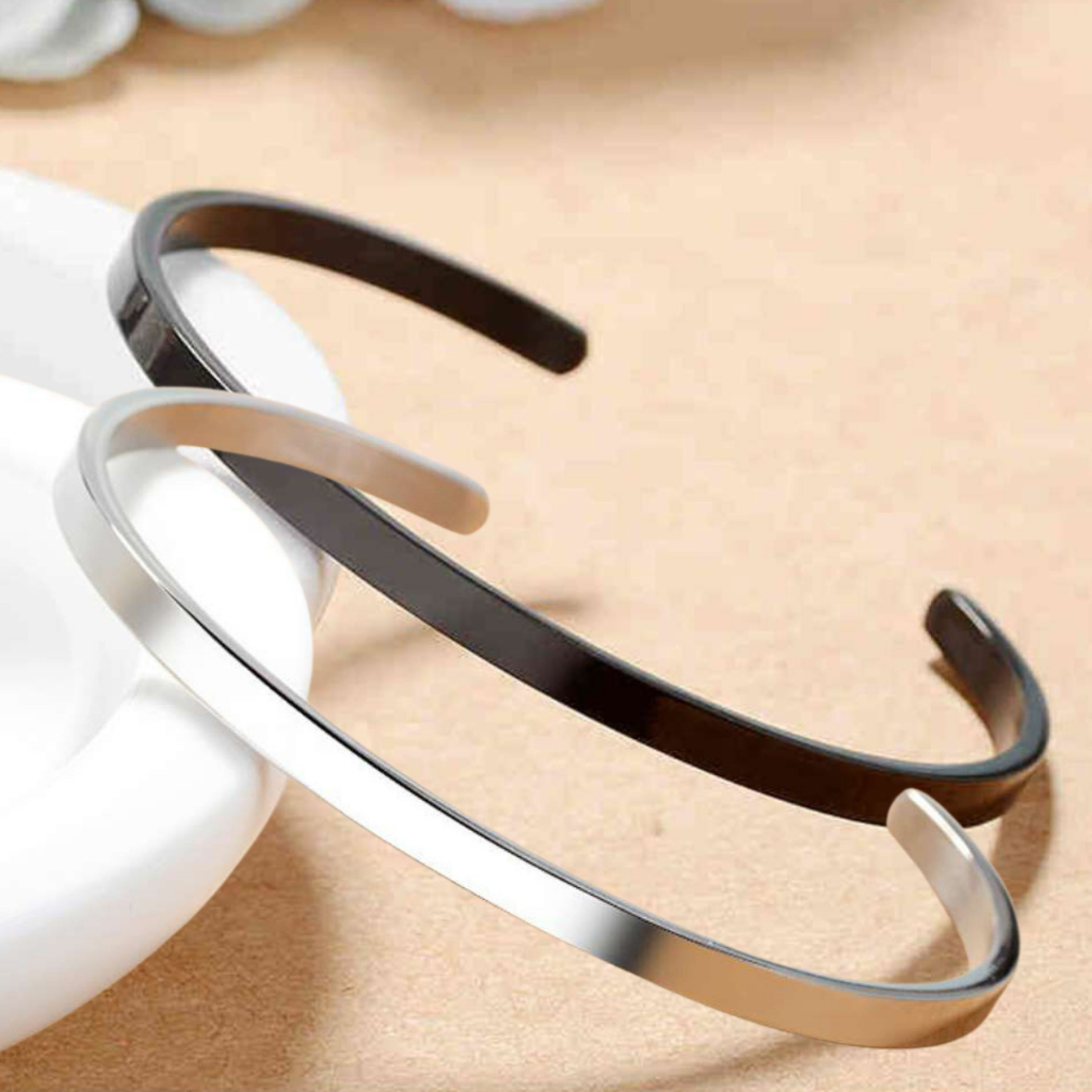 Vòng tay nam nữ titan freesize tự điều chỉnh kích thước SAZ  basic cá tính dễ phối đồ - Lắc Tay Freesize Tổng Hợp