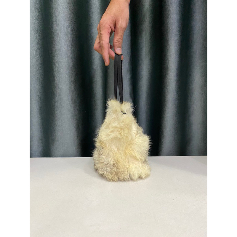 Túi mini si nhập Nhật dáng xách ta.y chất lông thỏ thật