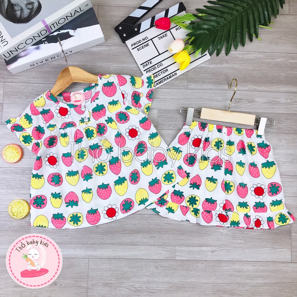 Đồ bộ bé gái, bộ tole bé gái, lanh bé gái vải tole lanh mềm mát thỏ baby kids
