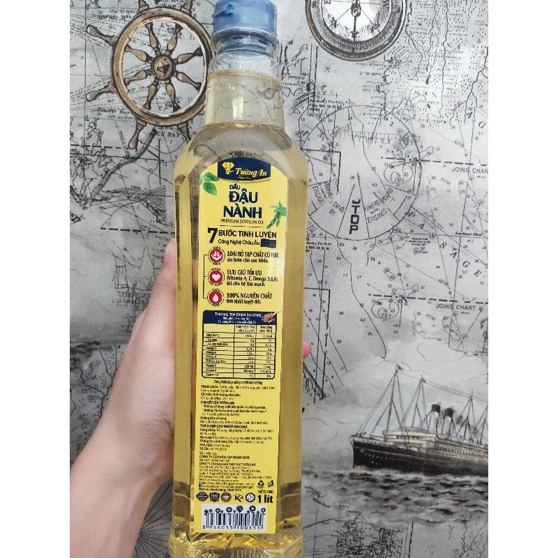 Dầu đậu nành Tường An 100% nguyên chất 1L date 2025