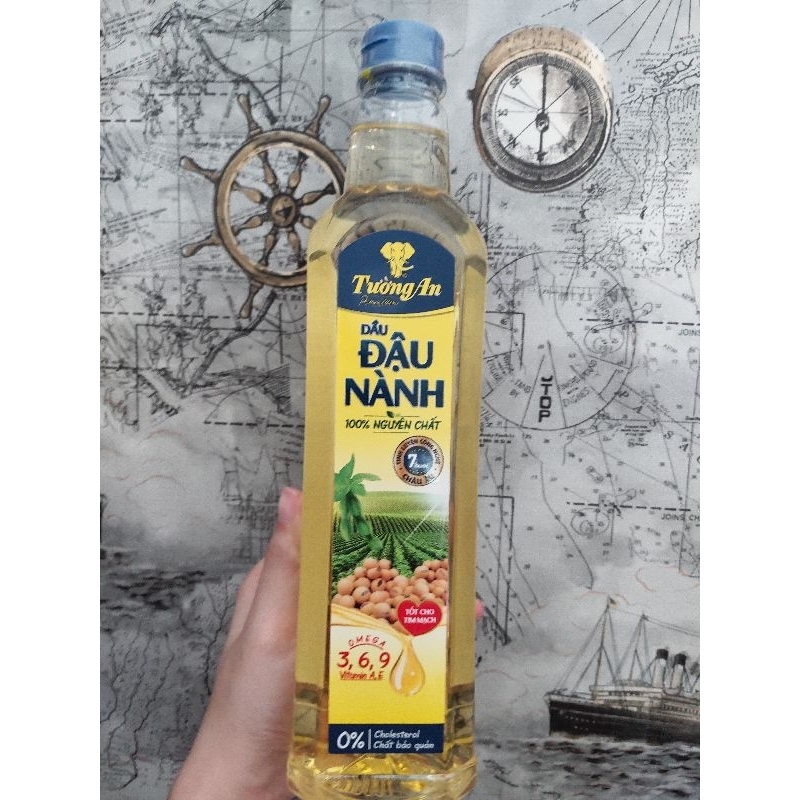 Dầu đậu nành Tường An 100% nguyên chất 1L date 2025